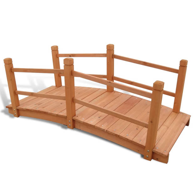 The Living Store Houten Brug - Tuinbrug 140 cm - Met Dubbele Leuningen