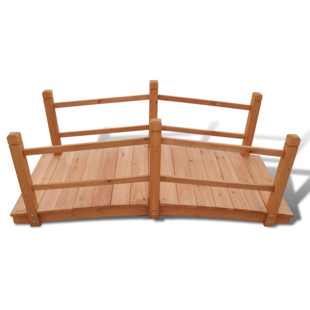 The Living Store Houten Brug - Tuinbrug 140 cm - Met Dubbele Leuningen