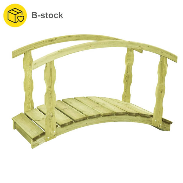 The Living Store Houten Tuinbrug - B-stock - 170 x 74 x 105 cm - Grenenhout - Met Leuningen