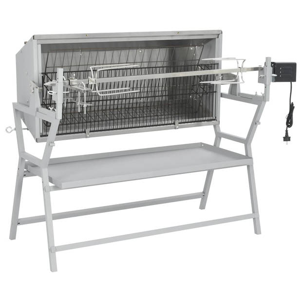 The Living Store Grill Rotis - 132 x 55 x 98 cm - Verstelbaar draaispit - Gelijkmatige warmteafvoer - Elektrische motor