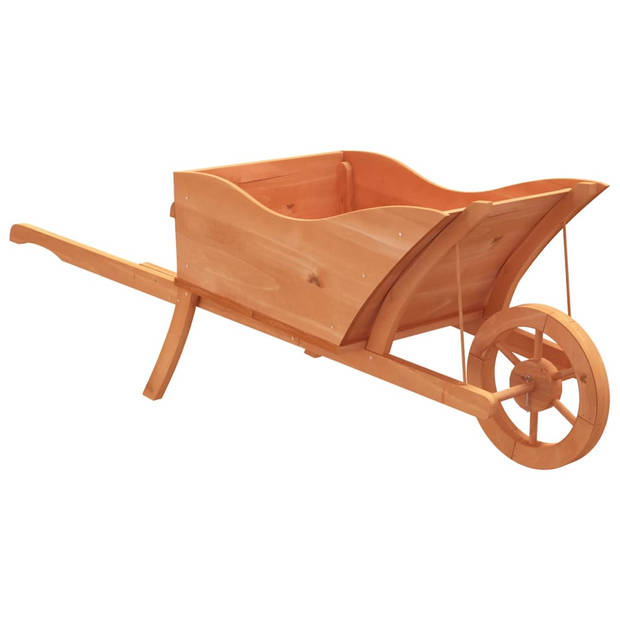 The Living Store Kruiwagen Plantenbak - Massief vurenhout - 128 x 45.5 x 43 cm - Decoratief en praktisch