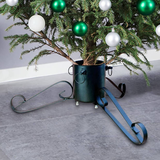 The Living Store Kerstboomstandaard - Metaal - 58x58x21 cm - Groen