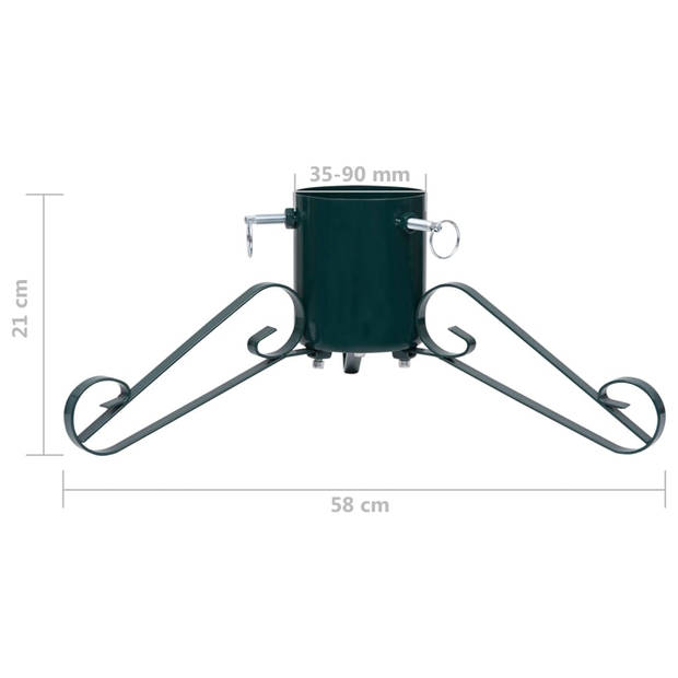 The Living Store Kerstboomstandaard - Metaal - 58x58x21 cm - Groen