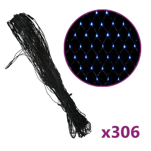 The Living Store LED Verlichting Kerstboom 3x3m - Blauw - 306 LEDs - 8 Lichteffecten - Waterbestendig