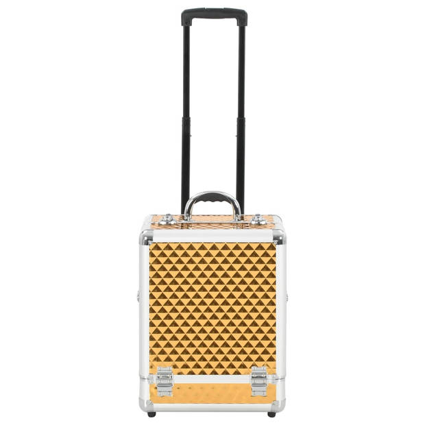 vidaXL Make-up trolley 35x29x45 cm aluminium goudkleurig