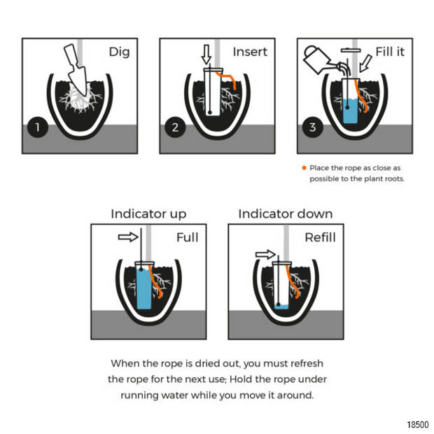 Capi Hydrocan bewateringssysteem voor bloempotten - 1 Liter - 7 x 25 cm