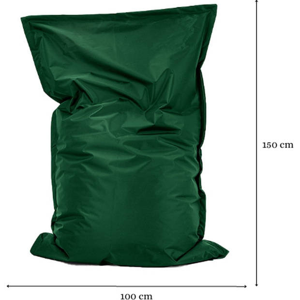 Bobbel Home - Zitzak Roma - Ruime zitzakken - Kussen - Nylon - 100x150cm - Voor Binnen en Buiten - Donker Groen