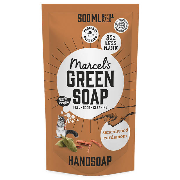 Marcels Green Soap Handzeep Sandelhout & Kardemom Navulling 500ML