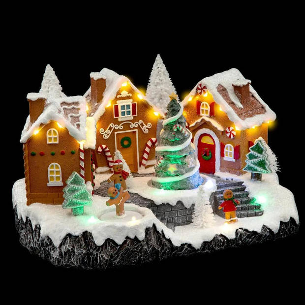 Fééric Lights and Christmas - Verlicht kerstdorp "Peperkoeken huisjes" met animatie