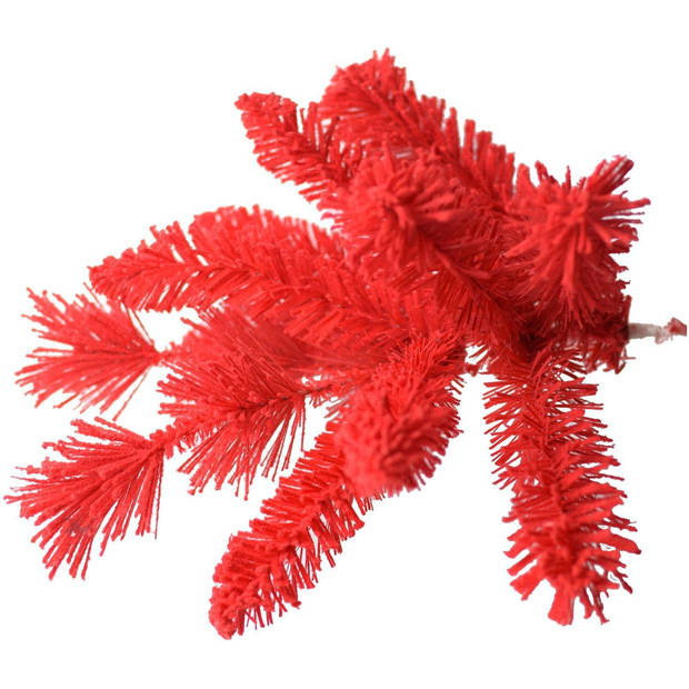 Teddy Red kunstkerstboom - 150 cm - rood - Ø 82 cm - 422 tips - met rode sneeuw - metalen voet