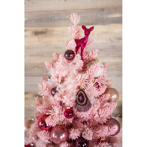 Teddy Pink kunstkerstboom - 150 cm - roze - Ø 86 cm - 422 tips - metalen voet