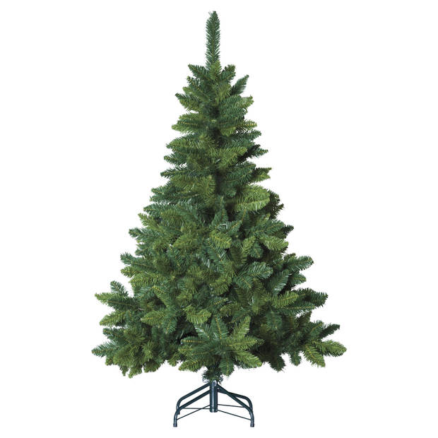 Blooming kunstkerstboom - 120 cm - groen - Ø 65 cm - 180 tips - metalen voet