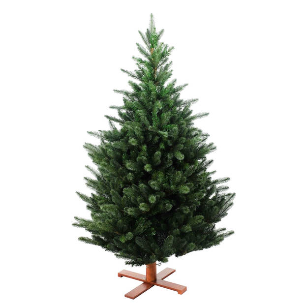 Kentucky kunstkerstboom - 183 cm - groen - Ø 114 cm - 1.278 tips - houten voet