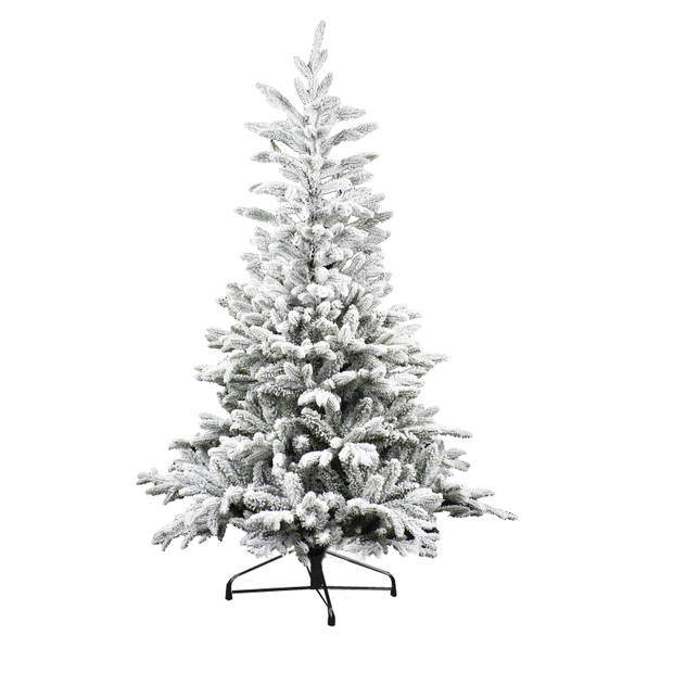 Toronto kunstkerstboom - 180 cm - groen - Ø 116 cm - 559 tips - besneeuwd - metalen voet