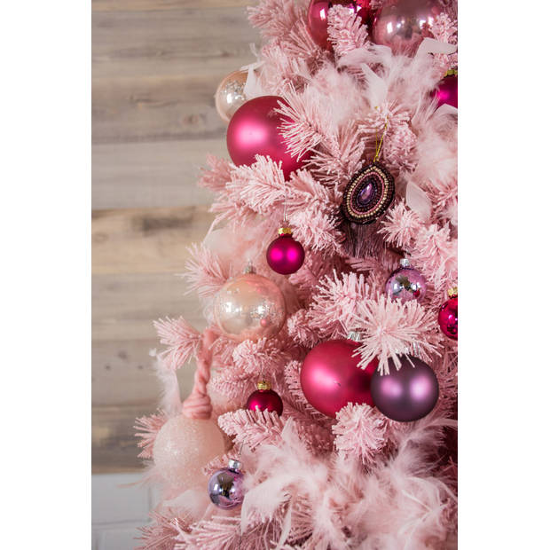 Teddy Pink kunstkerstboom - 180 cm - roze - Ø 97 cm - 658 tips - metalen voet