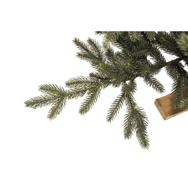 Arkansas kunstkerstboom - 228 cm - groen - Ø 150 cm - 3.350 tips - houten voet