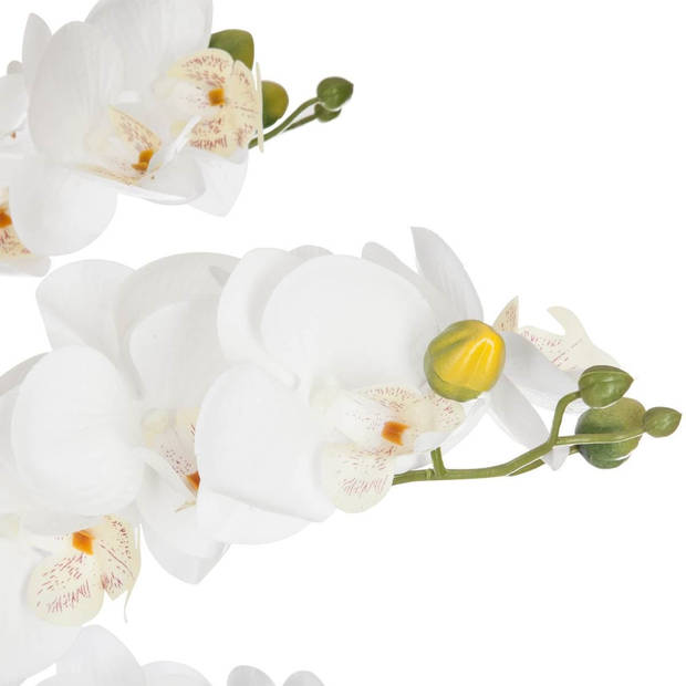 Kunst orchidee in keramische pot met marmeren look - H 65cm