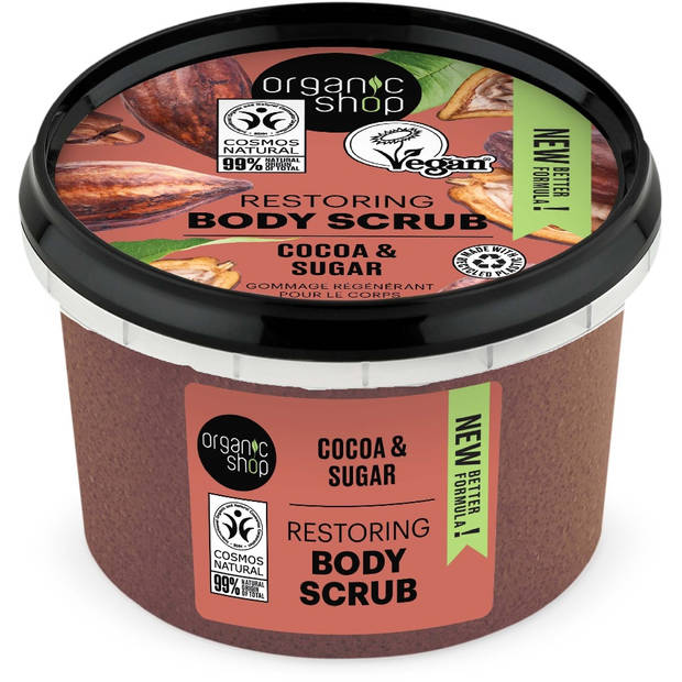 Biologische Cacao & Suiker Lichaamsscrub met Belgische Chocoladegeur 250ml