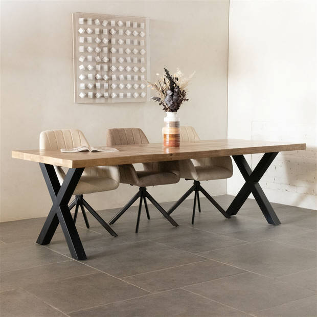 Giga Meubel - Eettafel Naturel - 200cm - Mangohout - Eettafel Duncan