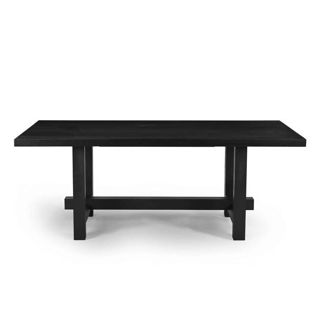 Giga Meubel - Eettafel Zwart - Mangohout - 200cm - Eettafel Frans