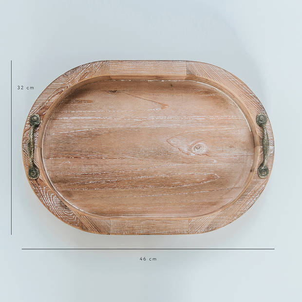 Oliva's – Dienblad / Serveerschaal / Houten plateau - Ovaal - 46 x 32 cm – Hout