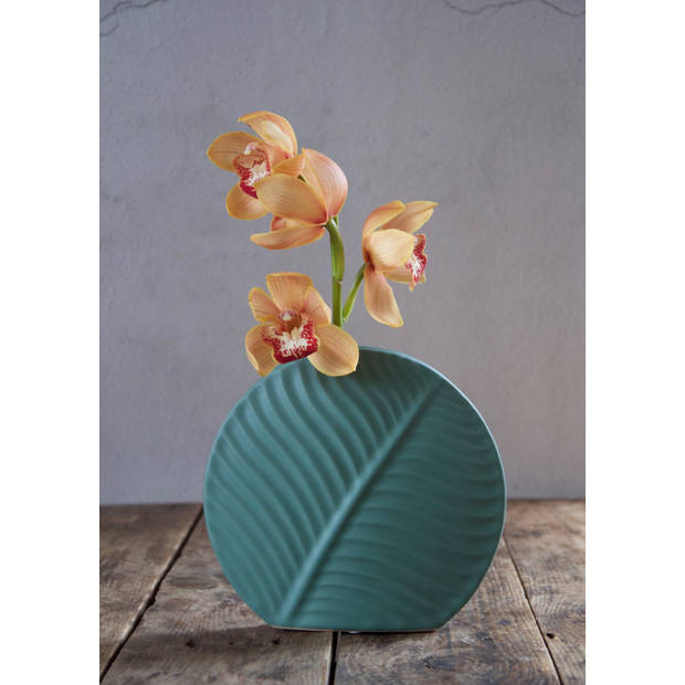 Oliva's - Vaas in de vorm van een blad - 18 cm - 3D - Rond - Groen