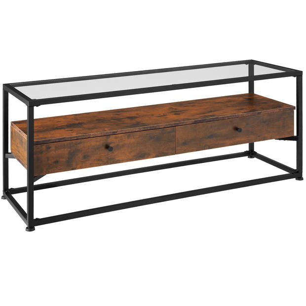 tectake - Sideboard dressoir Maidenhead- industrieel - donkerbruin - 121,5x41,5x50,5cm - 404692