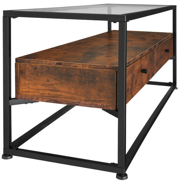 tectake - Sideboard dressoir Maidenhead- industrieel - donkerbruin - 121,5x41,5x50,5cm - 404692