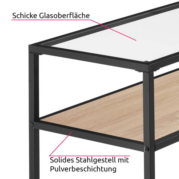 tectake - sidetable Kilkenny - 100 x 41 x 80,5cm - bijzettafel - lichtbruin - 404679