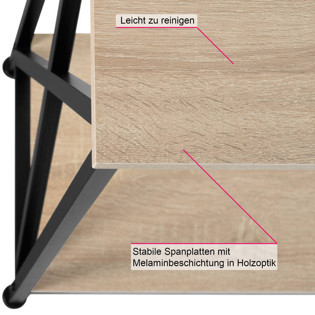 tectake - Consoletafel Tacoma 100x35x80,5cm - lichtbruin - 404671