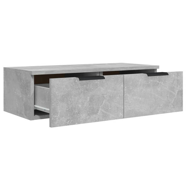 The Living Store Wandkast - Betongrijs - 68 x 30 x 20 cm - Bewerkt hout