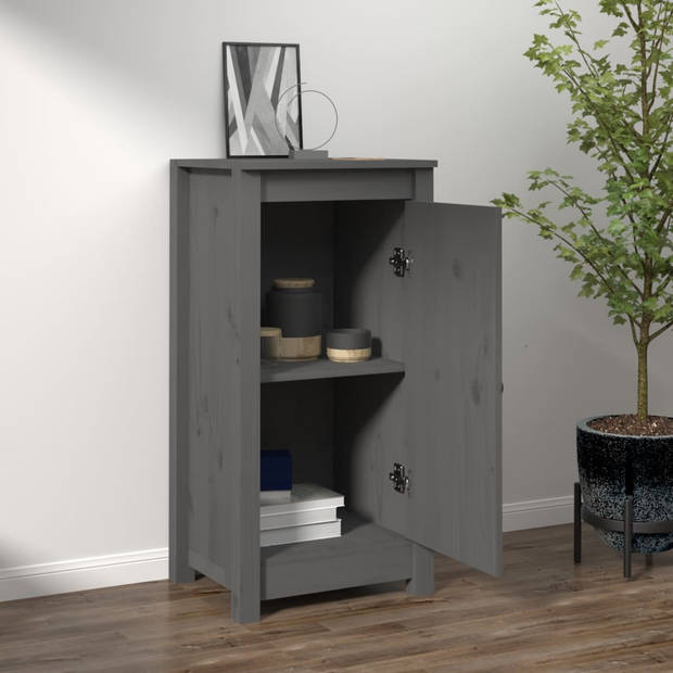 The Living Store Dressoir - Grijs - Massief Grenenhout - 40x35x80cm