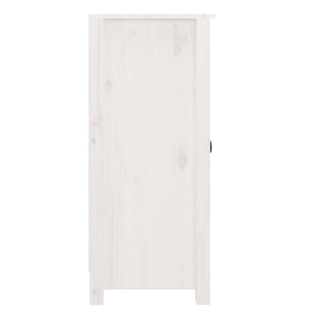 The Living Store Houten Dressoir - Massief Grenenhout - 40 x 35 x 80 cm - Wit