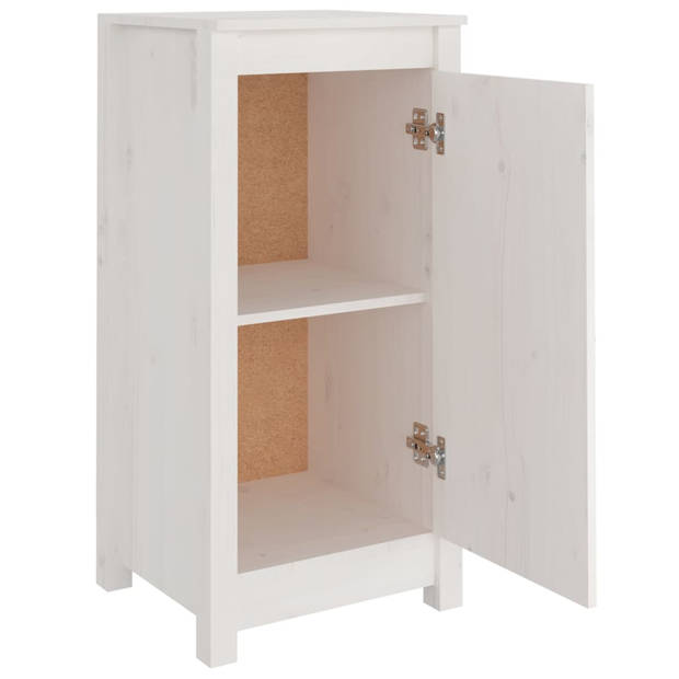 The Living Store Houten Dressoir - Massief Grenenhout - 40 x 35 x 80 cm - Wit