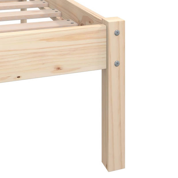 vidaXL Bedframe massief grenenhout zwart 75x190 cm