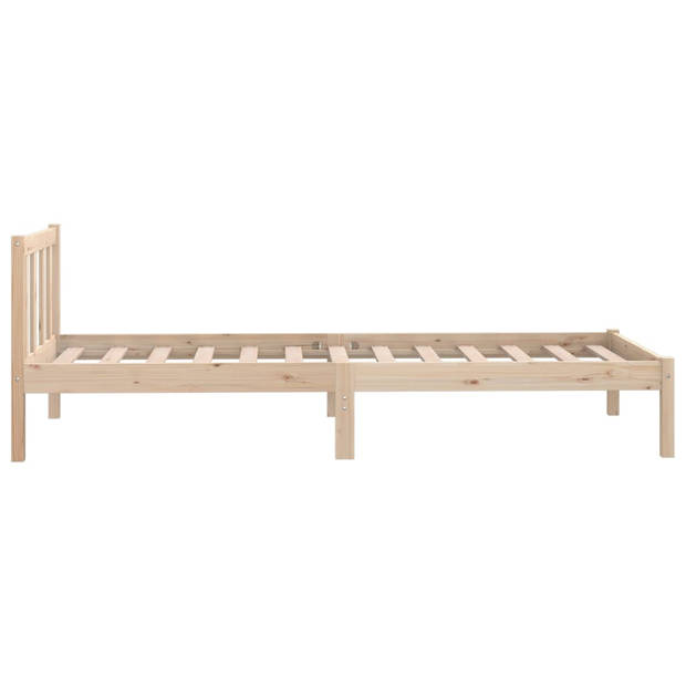 vidaXL Bedframe massief grenenhout zwart 75x190 cm