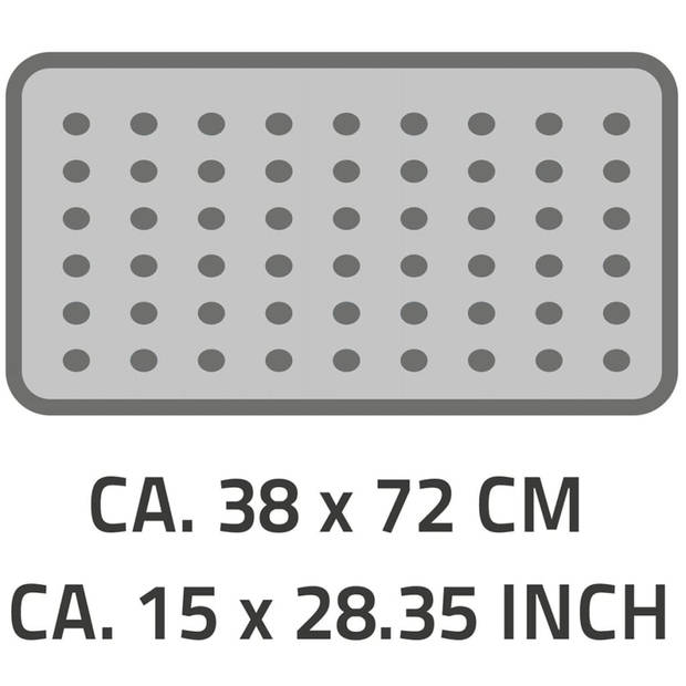 RIDDER Badmat anti-slip Plattfuß 72x38 cm grijs 67087