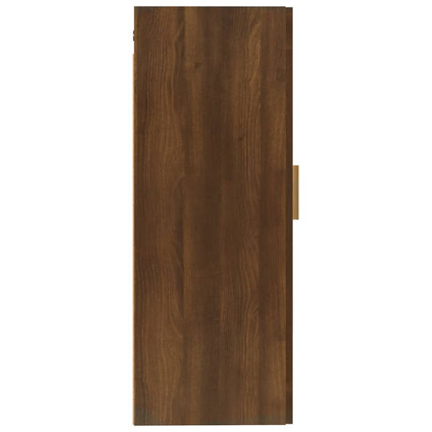 vidaXL Wandkast 35x34x90 cm bewerkt hout bruin eikenkleur