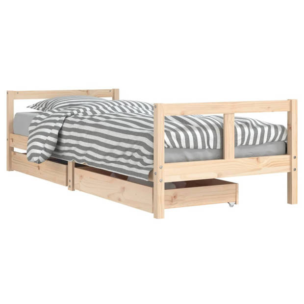 vidaXL Kinderbedframe met lades 80x200 cm massief grenenhout