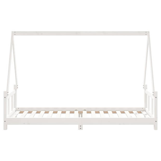 vidaXL Kinderbedframe 90x200 cm massief grenenhout wit