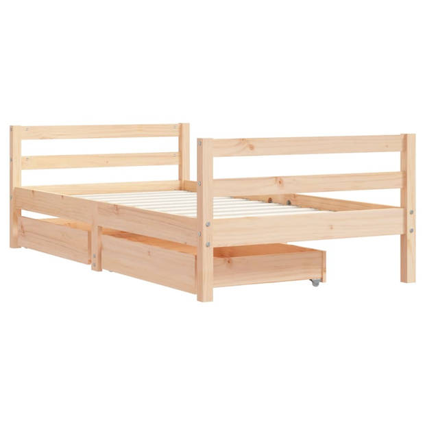 vidaXL Kinderbedframe met lades 80x160 cm massief grenenhout