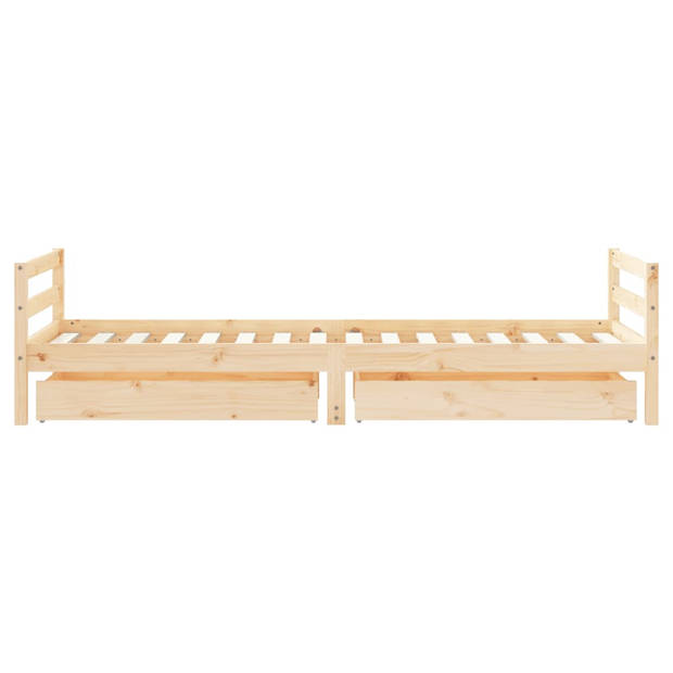 vidaXL Kinderbedframe met lades 90x200 cm massief grenenhout