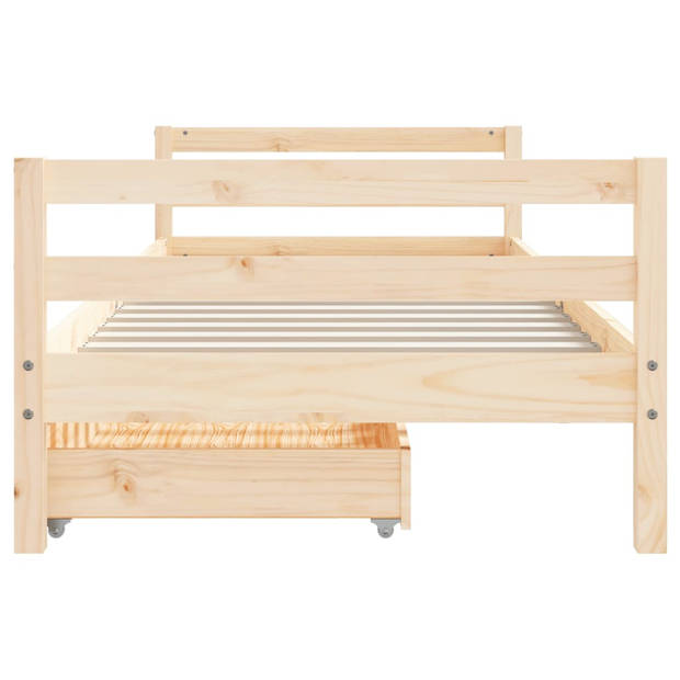 vidaXL Kinderbedframe met lades 90x200 cm massief grenenhout