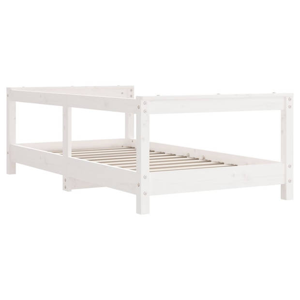 vidaXL Kinderbedframe 70x140 cm massief grenenhout wit