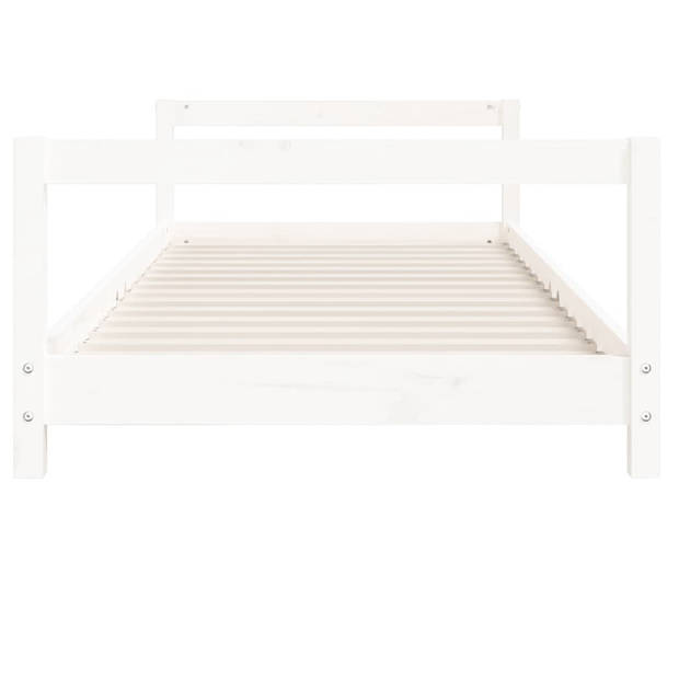 vidaXL Kinderbedframe 80x160 cm massief grenenhout wit