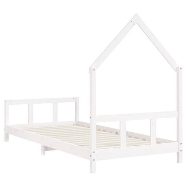 vidaXL Kinderbedframe 90x200 cm massief grenenhout wit