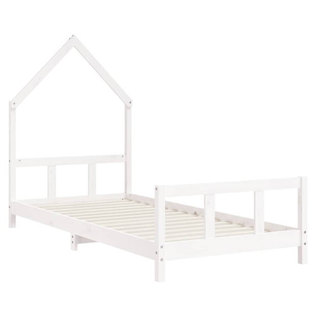 vidaXL Kinderbedframe 90x200 cm massief grenenhout wit