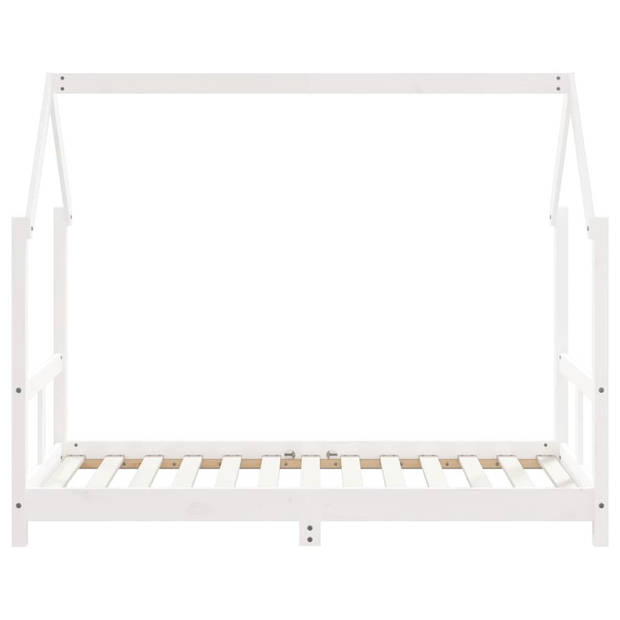 vidaXL Kinderbedframe 80x160 cm massief grenenhout wit