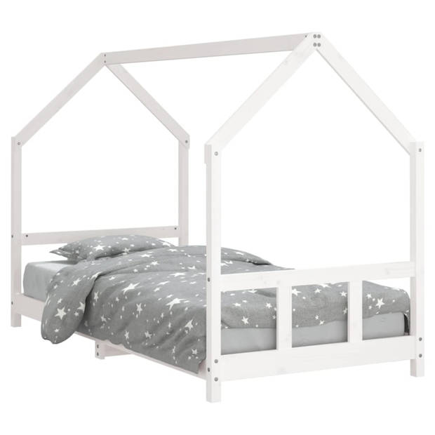 vidaXL Kinderbedframe 90x190 cm massief grenenhout wit