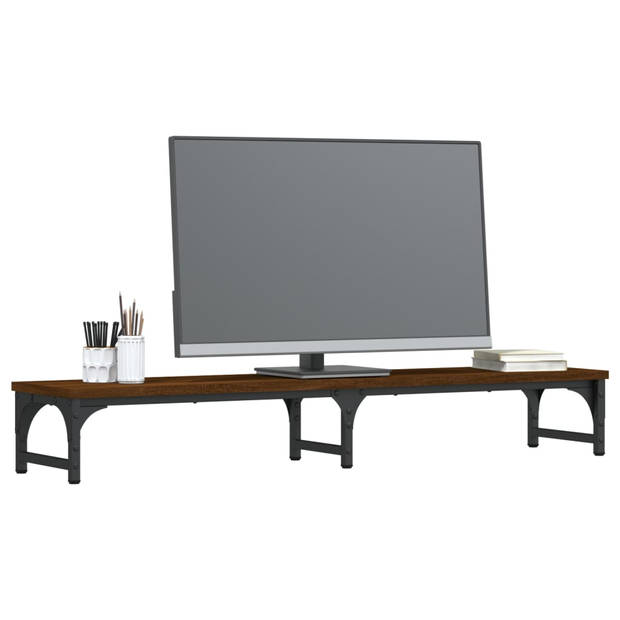 vidaXL Monitorstandaard 105x23x15,5 cm bewerkt hout bruin eikenkleur